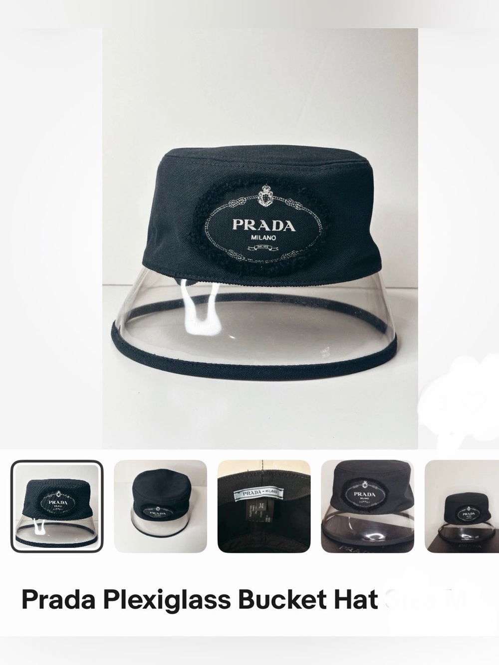 Prada Plexiglass Bucket Hat Size S - Picture 2 of 8